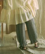 強撚リネンチェック　パンツ