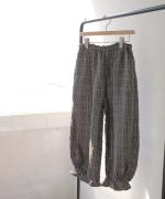 強撚リネンチェック　パンツ