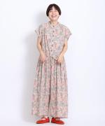 花柄プリント　オールインワン