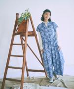 花柄プリント　オールインワン
