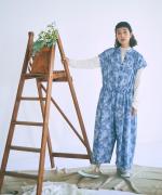 花柄プリント　オールインワン