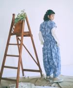 花柄プリント　オールインワン