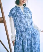 花柄プリント　オールインワン