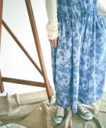 花柄プリント　オールインワン