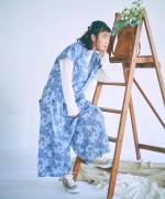 花柄プリント　オールインワン