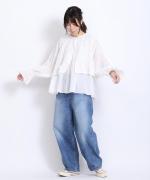 3Dフラワー刺繍ボイル　セットブラウス