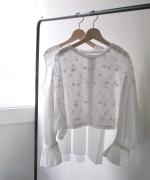 3Dフラワー刺繍ボイル　セットブラウス