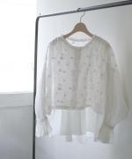 3Dフラワー刺繍ボイル　セットブラウス