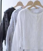 3Dフラワー刺繍ボイル　セットブラウス