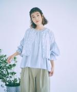 3Dフラワー刺繍ボイル　セットブラウス