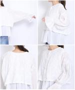 3Dフラワー刺繍ボイル　セットブラウス