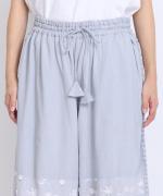 3Dフラワー刺繍ボイル　パンツ