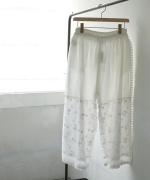 3Dフラワー刺繍ボイル　パンツ