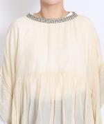 ステッチワークカディコットン　ポンチョブラウス