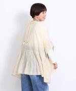 ステッチワークカディコットン　ポンチョブラウス