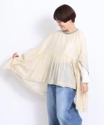 ステッチワークカディコットン　ポンチョブラウス