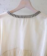 ステッチワークカディコットン　ポンチョブラウス