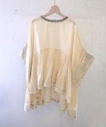 ステッチワークカディコットン　ポンチョブラウス