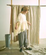 ステッチワークカディコットン　ポンチョブラウス