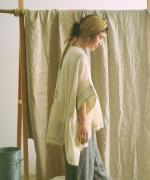 ステッチワークカディコットン　ポンチョブラウス