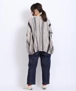 マルチストライプ　ブラウス　