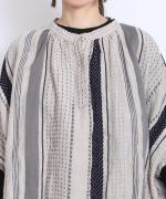 マルチストライプ　ブラウス　