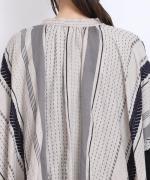 マルチストライプ　ブラウス　