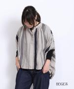 マルチストライプ　ブラウス　