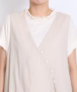 パネルカットジャガード　ノースリカシュクールワンピース