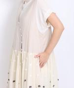 パネルカットジャガード　ノースリカシュクールワンピース