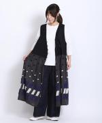 パネルカットジャガード　ノースリカシュクールワンピース