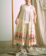 パネルカットジャガード　ノースリカシュクールワンピース