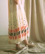 パネルカットジャガード　ノースリカシュクールワンピース