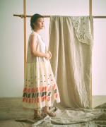 パネルカットジャガード　ノースリカシュクールワンピース