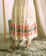 パネルカットジャガード　ノースリカシュクールワンピース