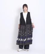 パネルカットジャガード　ノースリカシュクールワンピース