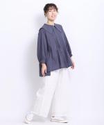 ふわふわローン　ビッグカラーロングシャツ