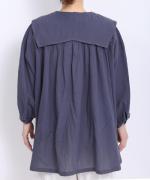 ふわふわローン　ビッグカラーロングシャツ