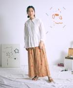 ふわふわローン　ビッグカラーロングシャツ