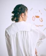 ふわふわローン　ビッグカラーロングシャツ