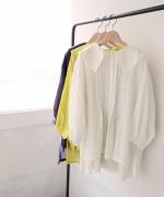 ふわふわローン　ビッグカラーロングシャツ