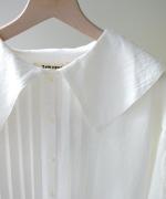 ふわふわローン　ビッグカラーロングシャツ