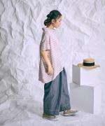 リネンボーダー　ボーダーハイネックプルオーバー