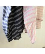 リネンボーダー　ボーダーハイネックプルオーバー