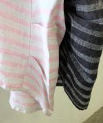 リネンボーダー　ボーダーハイネックプルオーバー