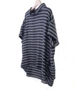 リネンボーダー　ボーダーハイネックプルオーバー