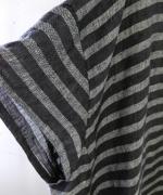 リネンボーダー　ボーダーハイネックプルオーバー