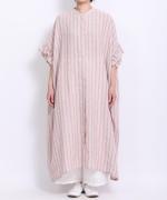 リネンボーダー　ストライプワンピース