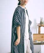 リネンボーダー　ストライプワンピース