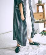 リネンボーダー　ストライプワンピース